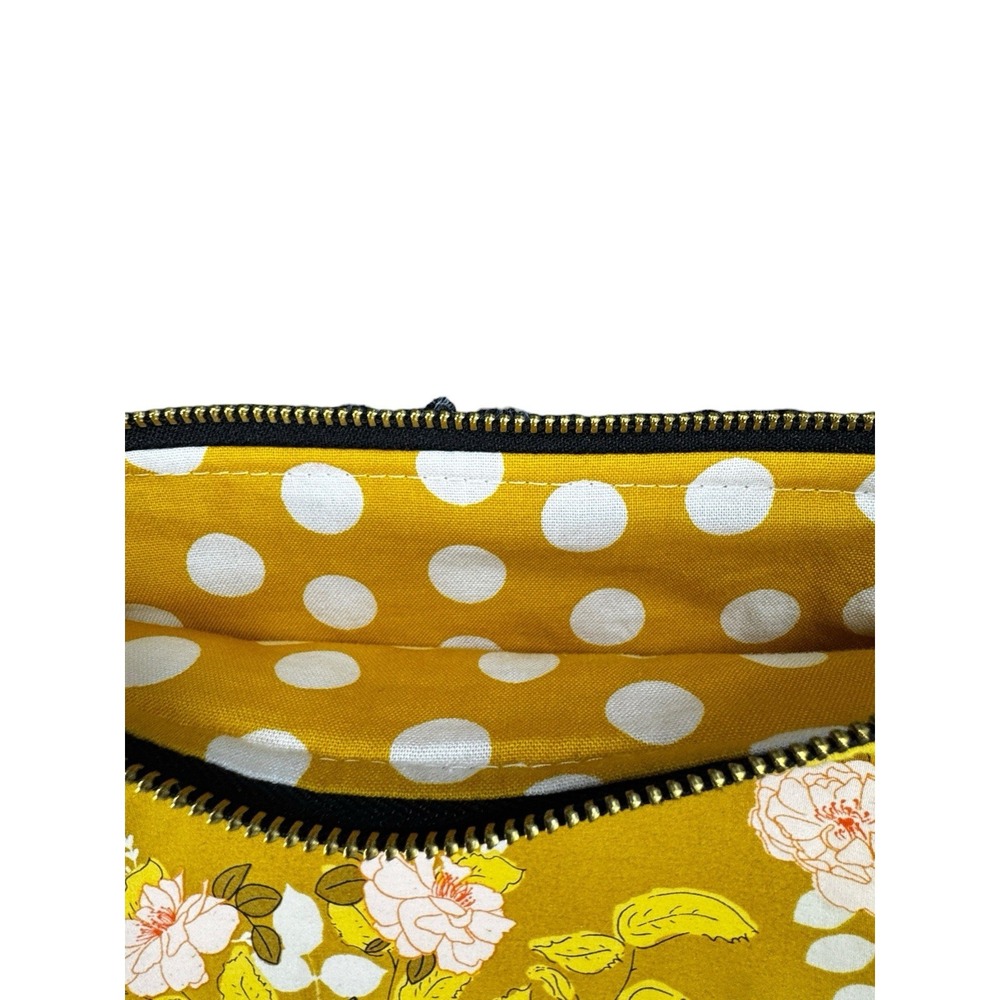 September Skye Floral Crossbody Bag Mustard Yellow Boho Purse Faux Leather - Picture 6 of 10